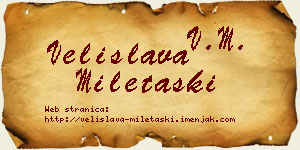 Velislava Miletaški vizit kartica